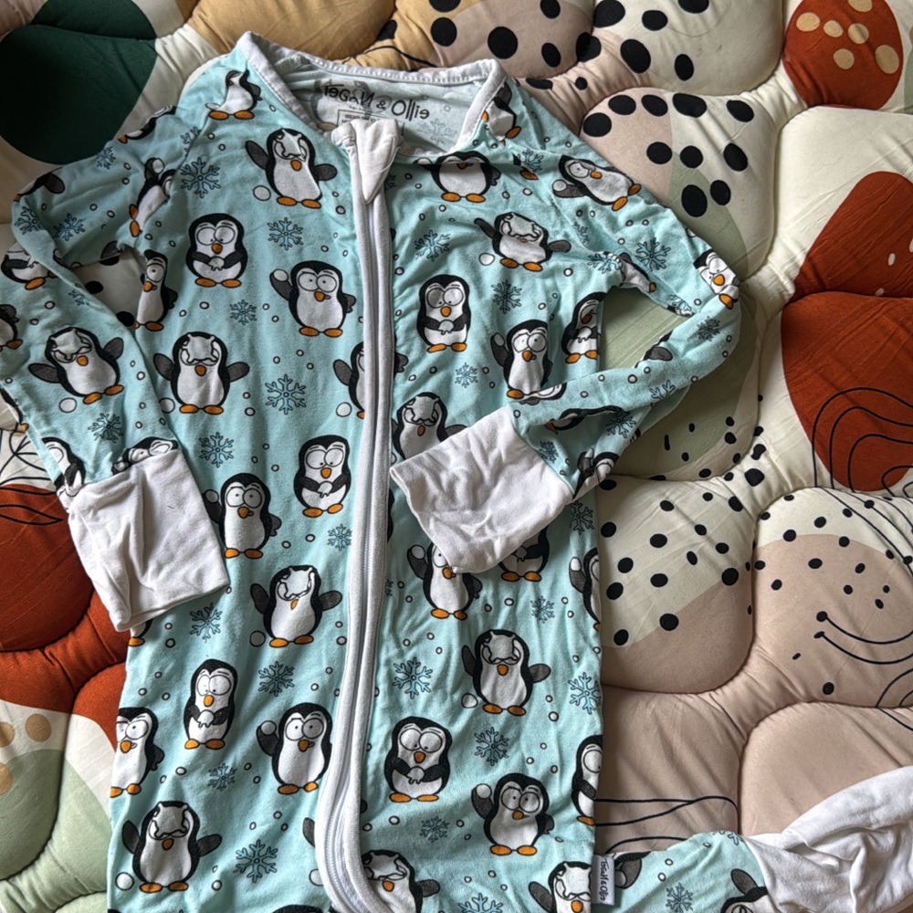 BAMBOO Kids Pajamas - Blue with Penguin Print